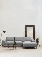 3 Seater Grey Fabric Right Chaise Sofa | Toulon