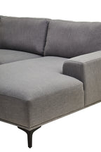 3 Seater Grey Fabric Right Chaise Sofa | Toulon