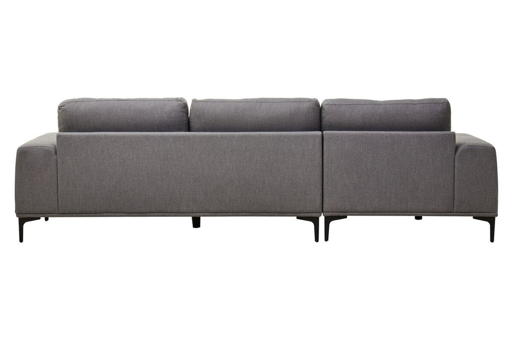 3 Seater Grey Fabric Left Chaise Sofa, Toulon