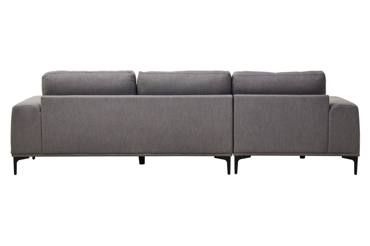 3 Seater Grey Fabric Left Chaise Sofa, Toulon
