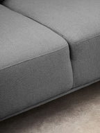 3 Seater Grey Fabric Left Chaise Sofa, Toulon