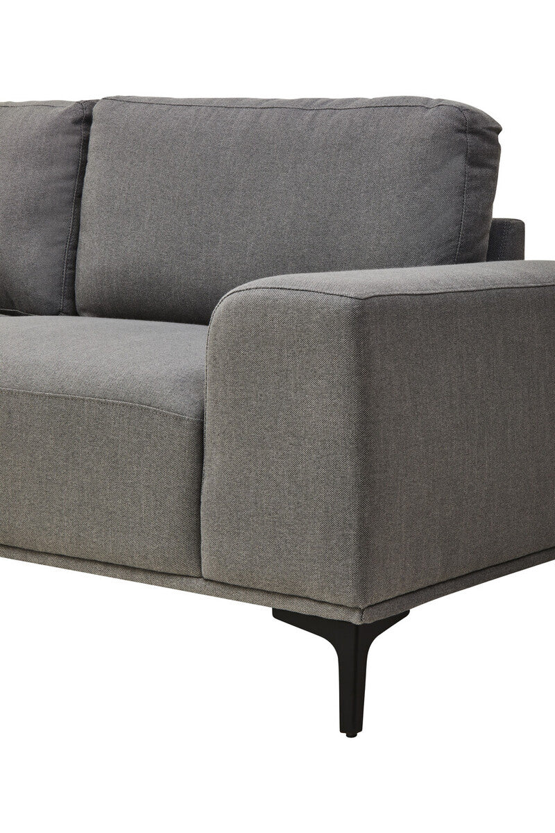 3 Seater Grey Fabric Left Chaise Sofa, Toulon