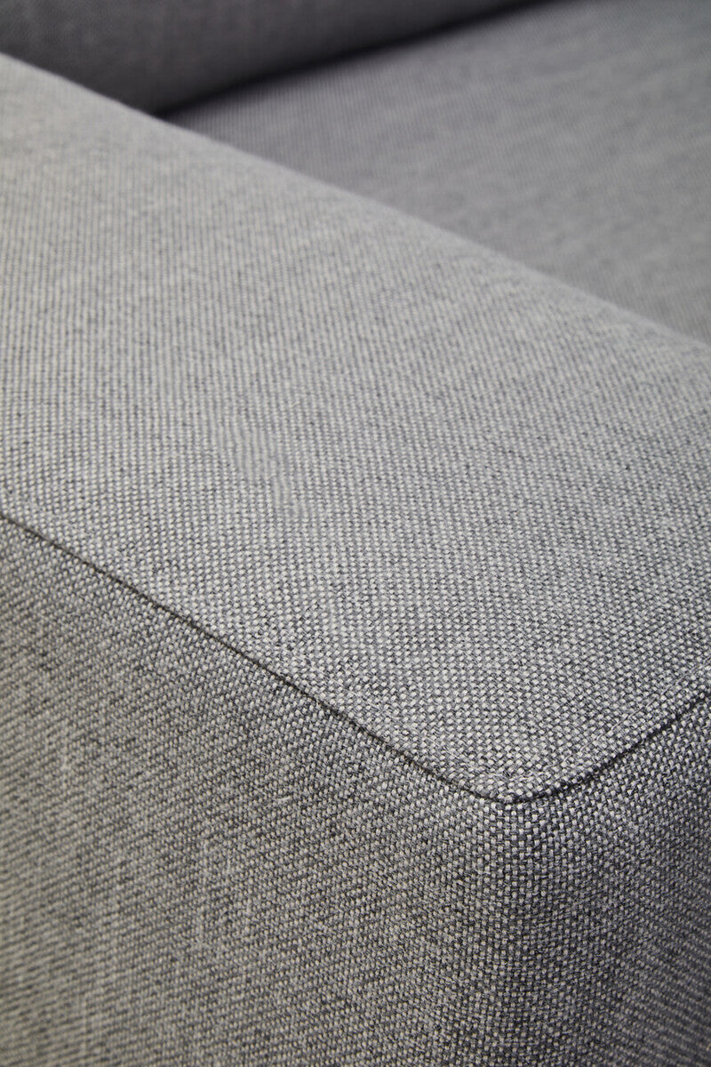 3 Seater Grey Fabric Left Chaise Sofa, Toulon