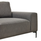 3 Seater Grey Fabric Left Chaise Sofa, Toulon