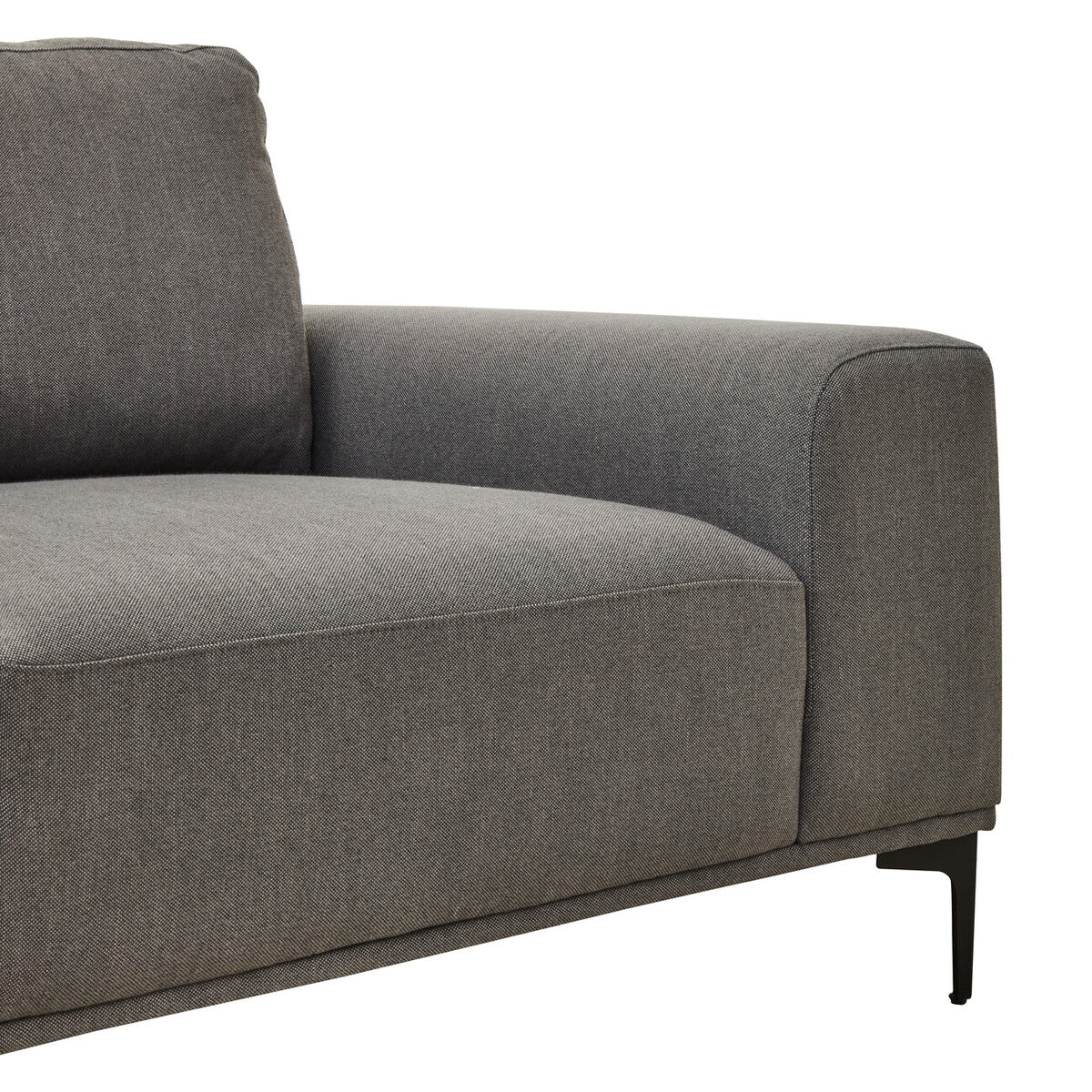 3 Seater Grey Fabric Left Chaise Sofa, Toulon