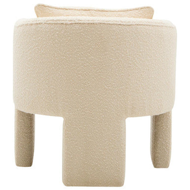 Ozzero Ivory Boucle Curved Armchair with Matching Cushion