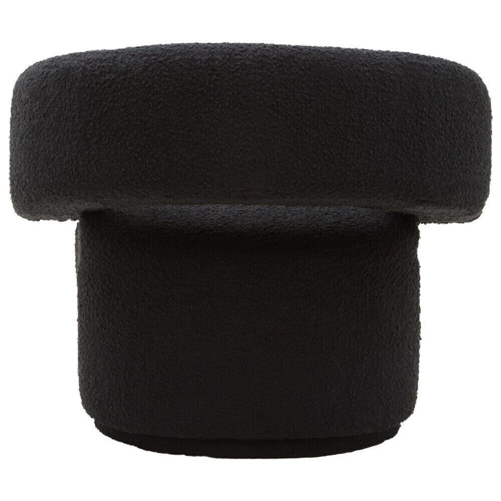 Black cylindrical object on a white background