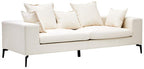 3 Seater Textured Fabric Cream Sofa, Avignon