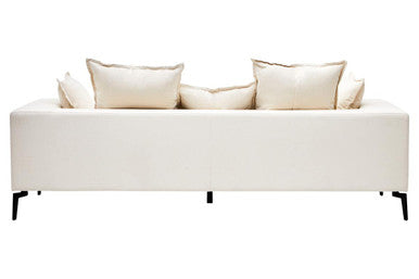3 Seater Textured Fabric Cream Sofa, Avignon