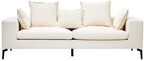 3 Seater Textured Fabric Cream Sofa, Avignon