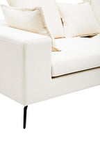 3 Seater Textured Fabric Cream Sofa, Avignon