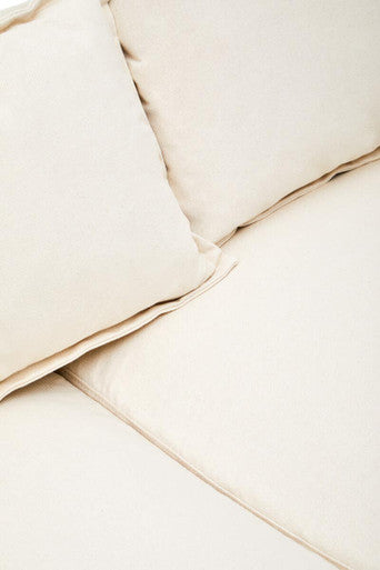 3 Seater Textured Fabric Cream Sofa, Avignon