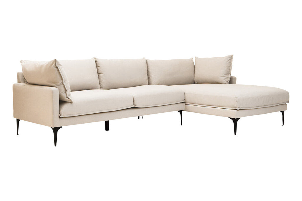 3 Seater Cream  Right Chaise Sofa, Comfee