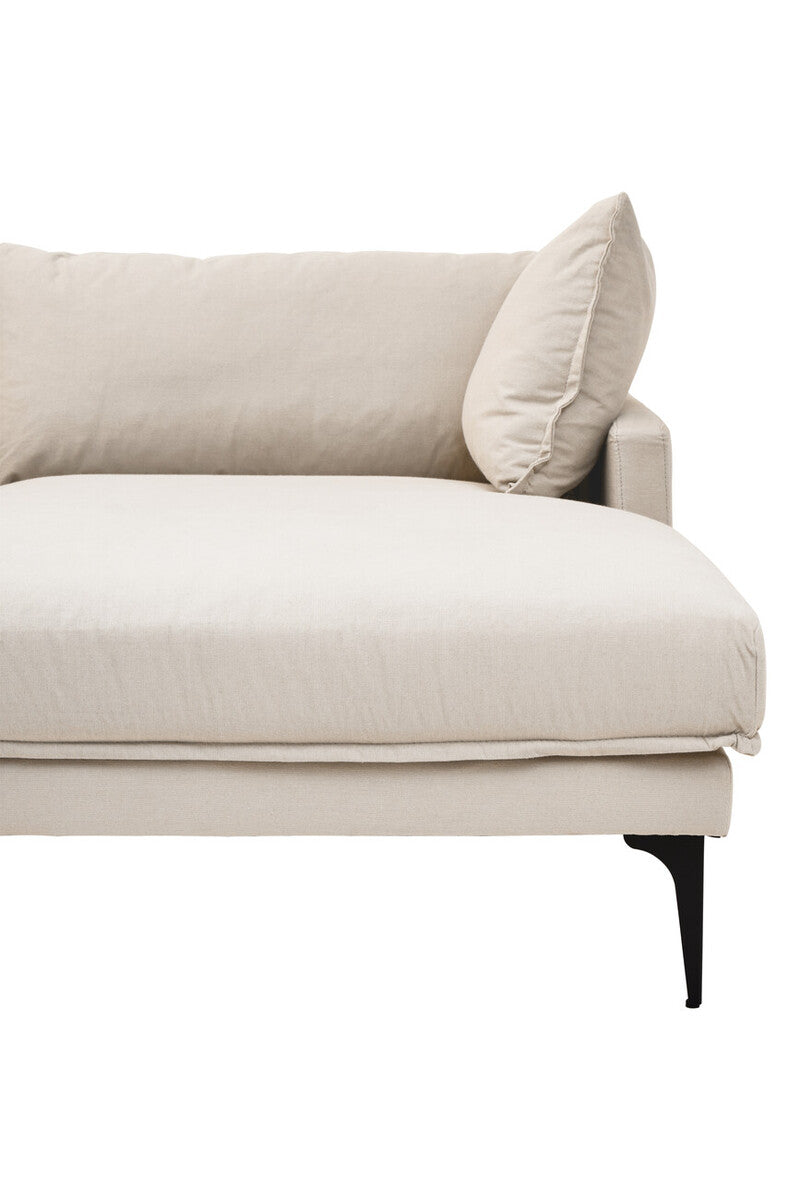 3 Seater Cream  Right Chaise Sofa, Comfee