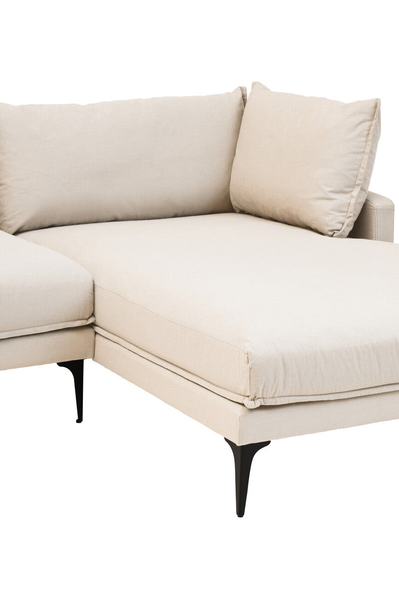 3 Seater Cream  Right Chaise Sofa, Comfee