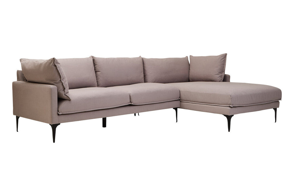 3 Seater Grey Right Chaise Sofa, Comfee