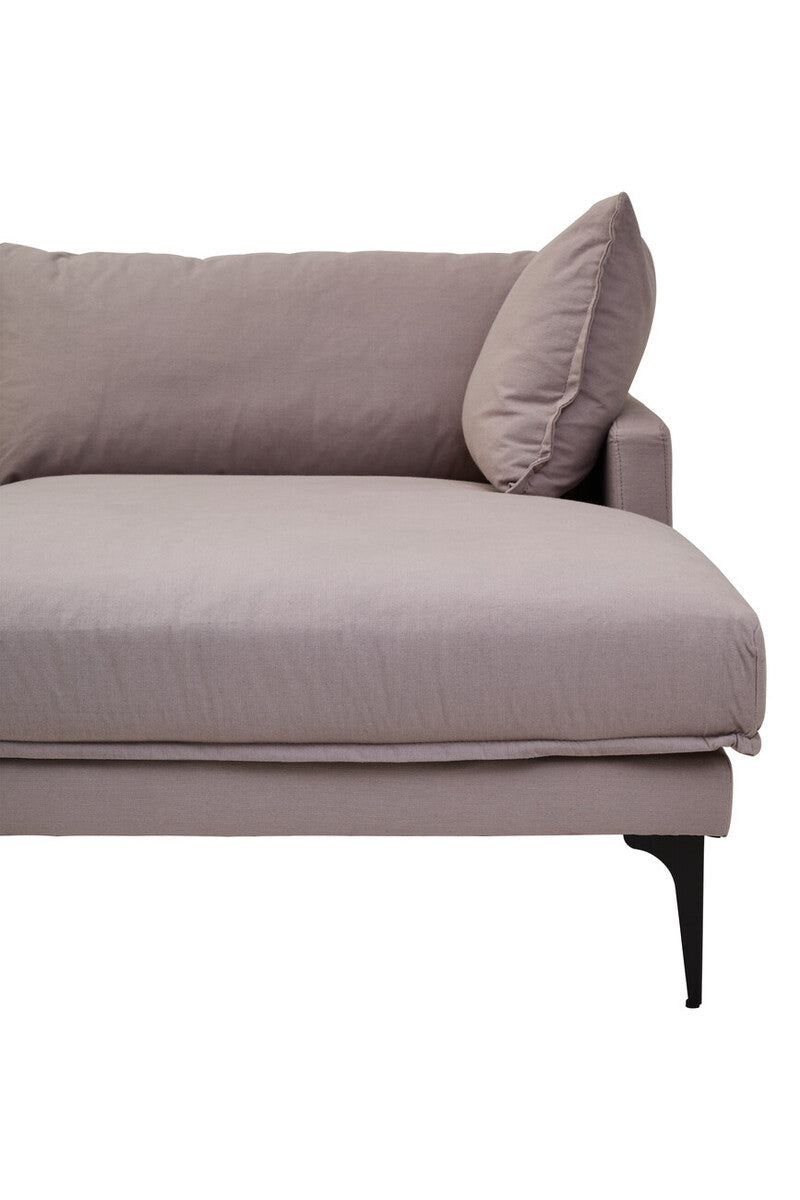 3 Seater Grey Right Chaise Sofa, Comfee