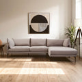 3 Seater Grey Right Chaise Sofa, Comfee