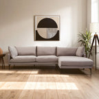 3 Seater Grey Right Chaise Sofa, Comfee