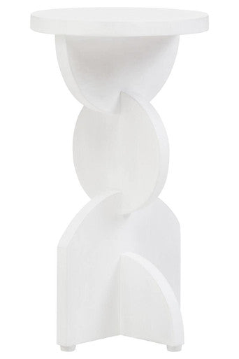 Walsa Whitewash Mango Wood Abstract Side Table