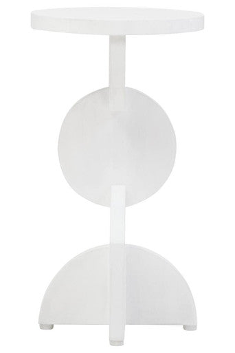 Walsa Whitewash Mango Wood Abstract Side Table