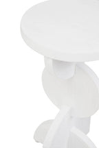 Walsa Whitewash Mango Wood Abstract Side Table