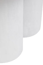 Whitewash Mango Wood Coffee Table with Column Base and Rounded Top | Walsa