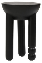 Walsa Black Finish Mango Wood Round Side Table