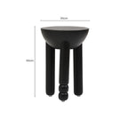 Walsa Black Finish Mango Wood Round Side Table
