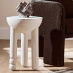 Walsa Whitewash Mango Wood Round Side Table