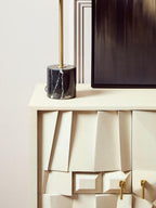 Sita Whitewash Carved Mango Wood 4 Door Sideboard
