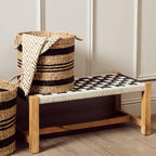 Black and White Jute Bench | Satna