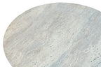 Walton Cream Travertine and Black Acacia Wood Coffee Table