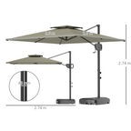 Outdoor umbrella with dimensions on a white background