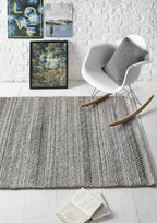 Chunky Natural/Grey Knitted Rug