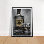 Noir Whiskey Wall Art – Home Bar Framed Print