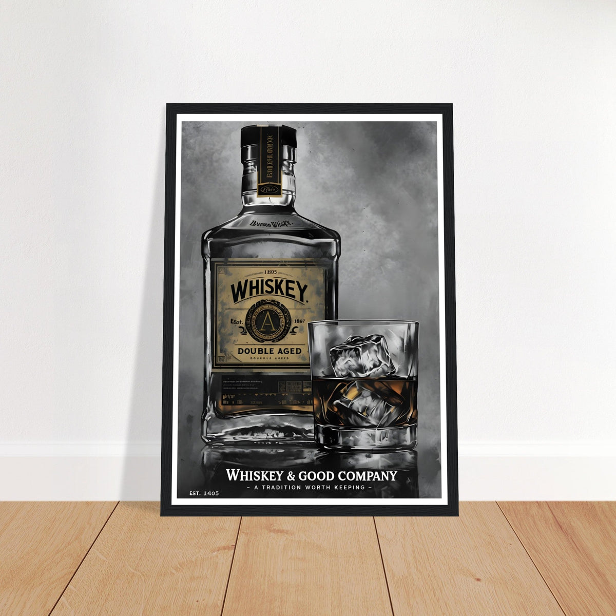 Noir Whiskey Wall Art – Home Bar Framed Print