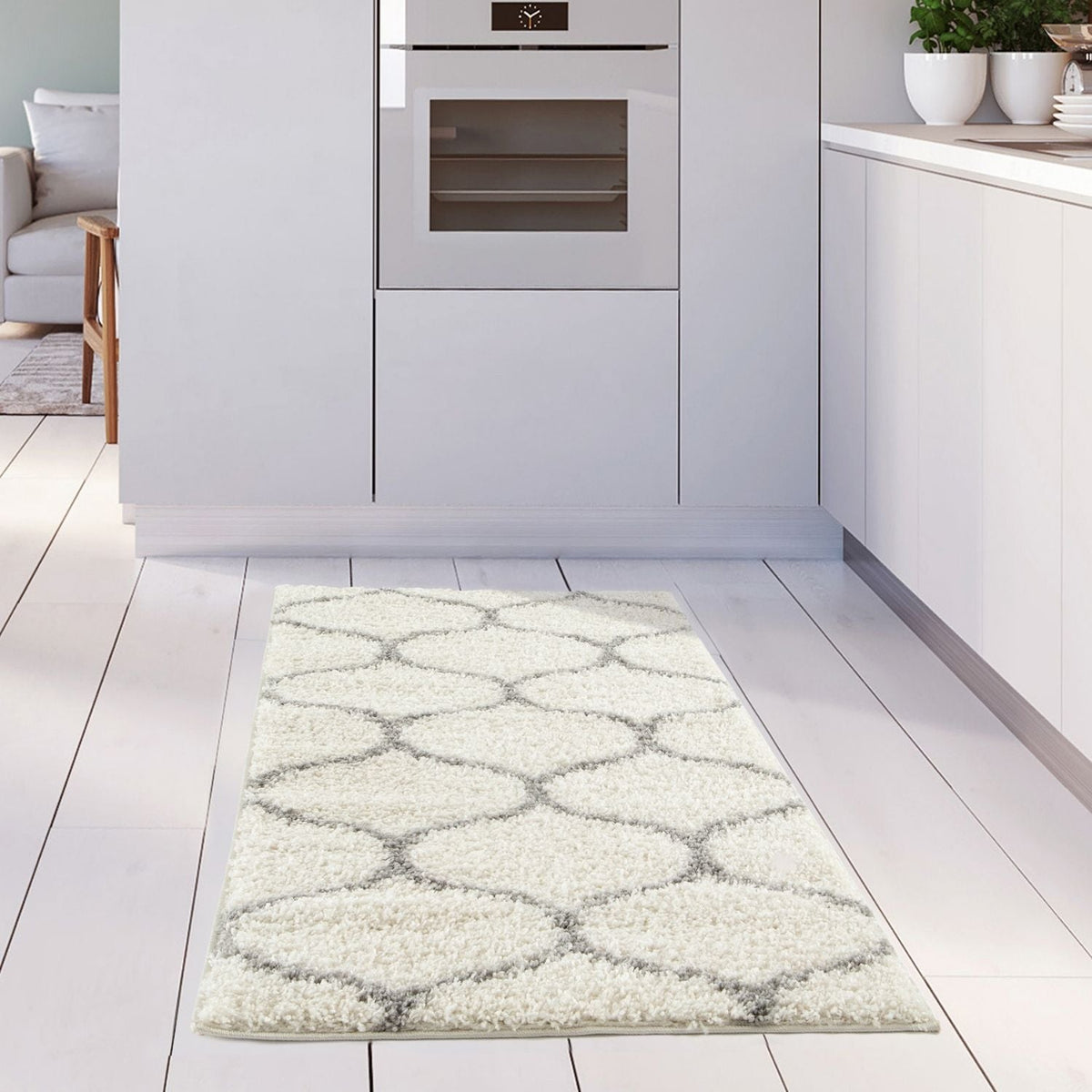 Moroccan Ivory Shaggy Rug | 600