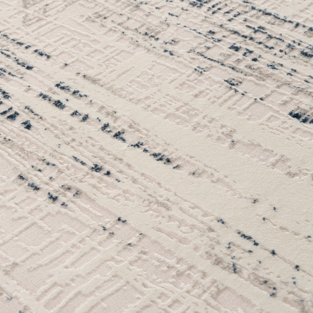 Carmel Cream-Blue Abstract Rug | 6030