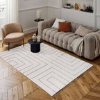 Carmel Cream-Blue Geometric Rug | 6040