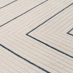 Carmel Cream-Blue Geometric Rug | 6040