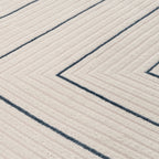 Carmel Cream-Blue Geometric Rug | 6040