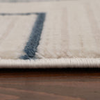 Carmel Cream-Blue Geometric Rug | 6040