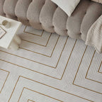 Carmel Cream-Gold Geometric Rug | 6040