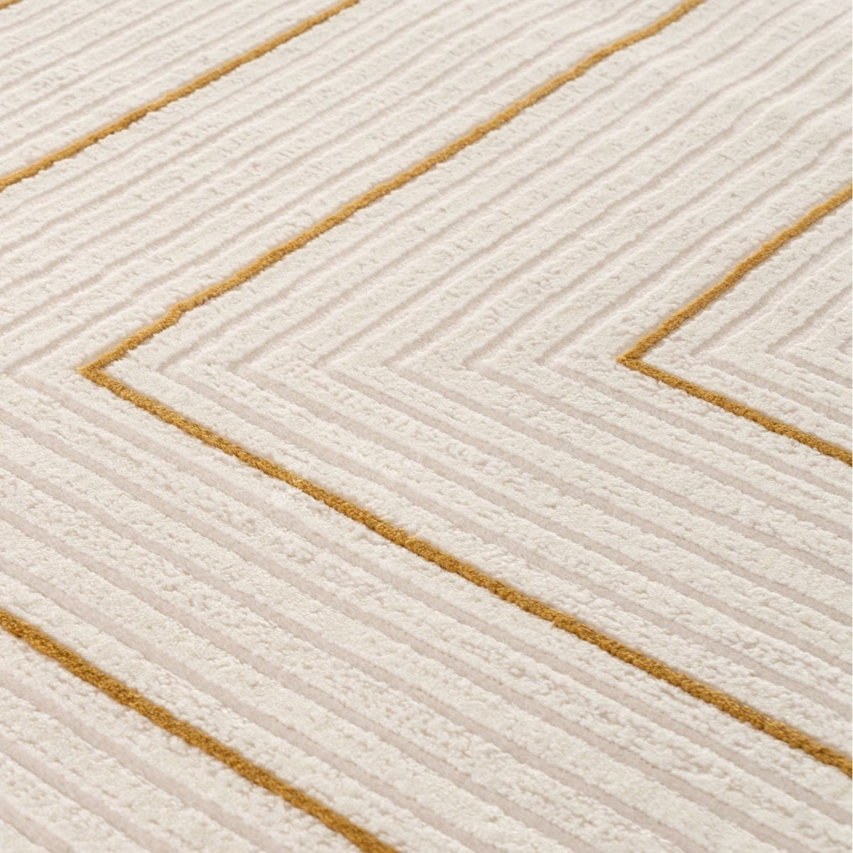 Carmel Cream-Gold Geometric Rug | 6040