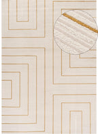 Carmel Cream-Gold Geometric Rug | 6040