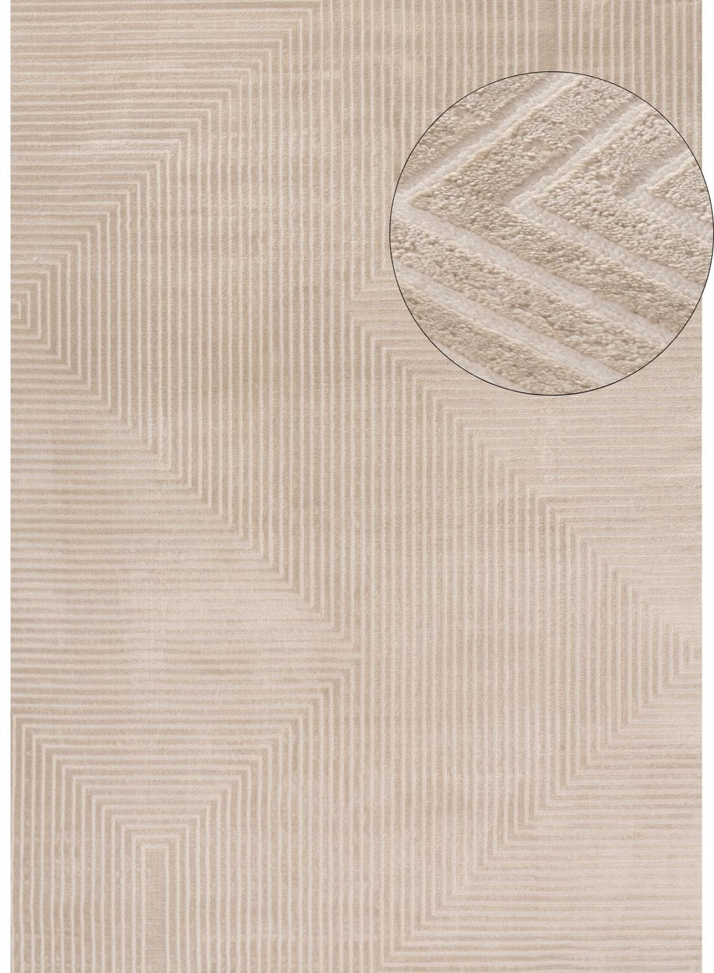 Carmel Beige-Cream Geometric Rug | 6050