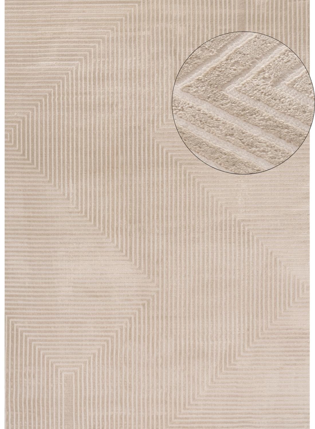 Carmel Beige-Cream Geometric Rug | 6050