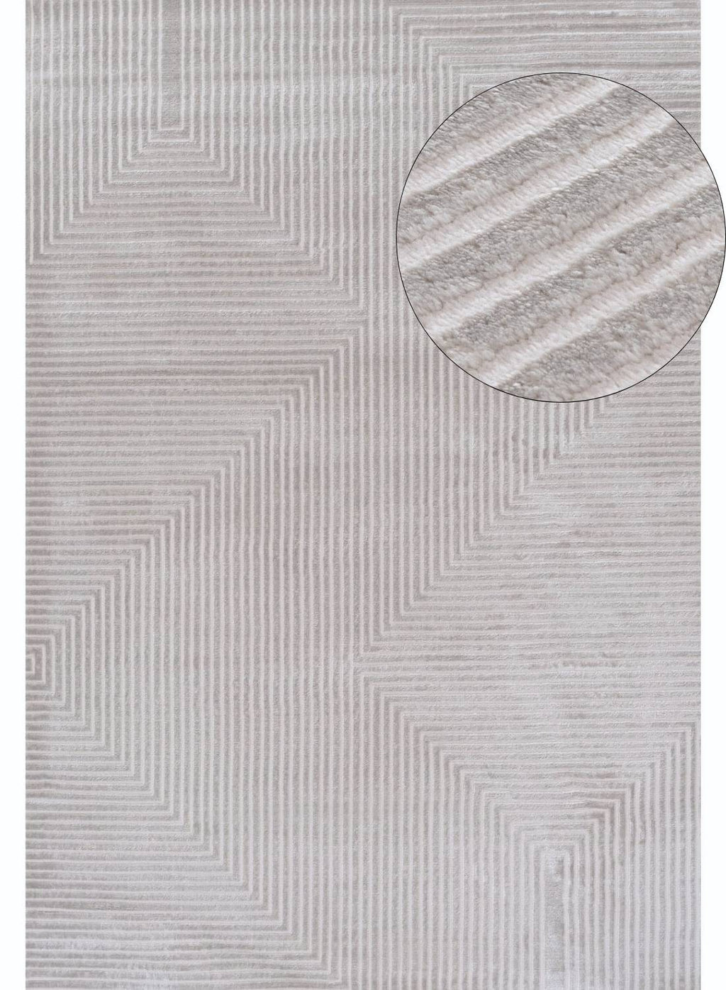Carmel Grey-Cream Geometric Rug | 6050