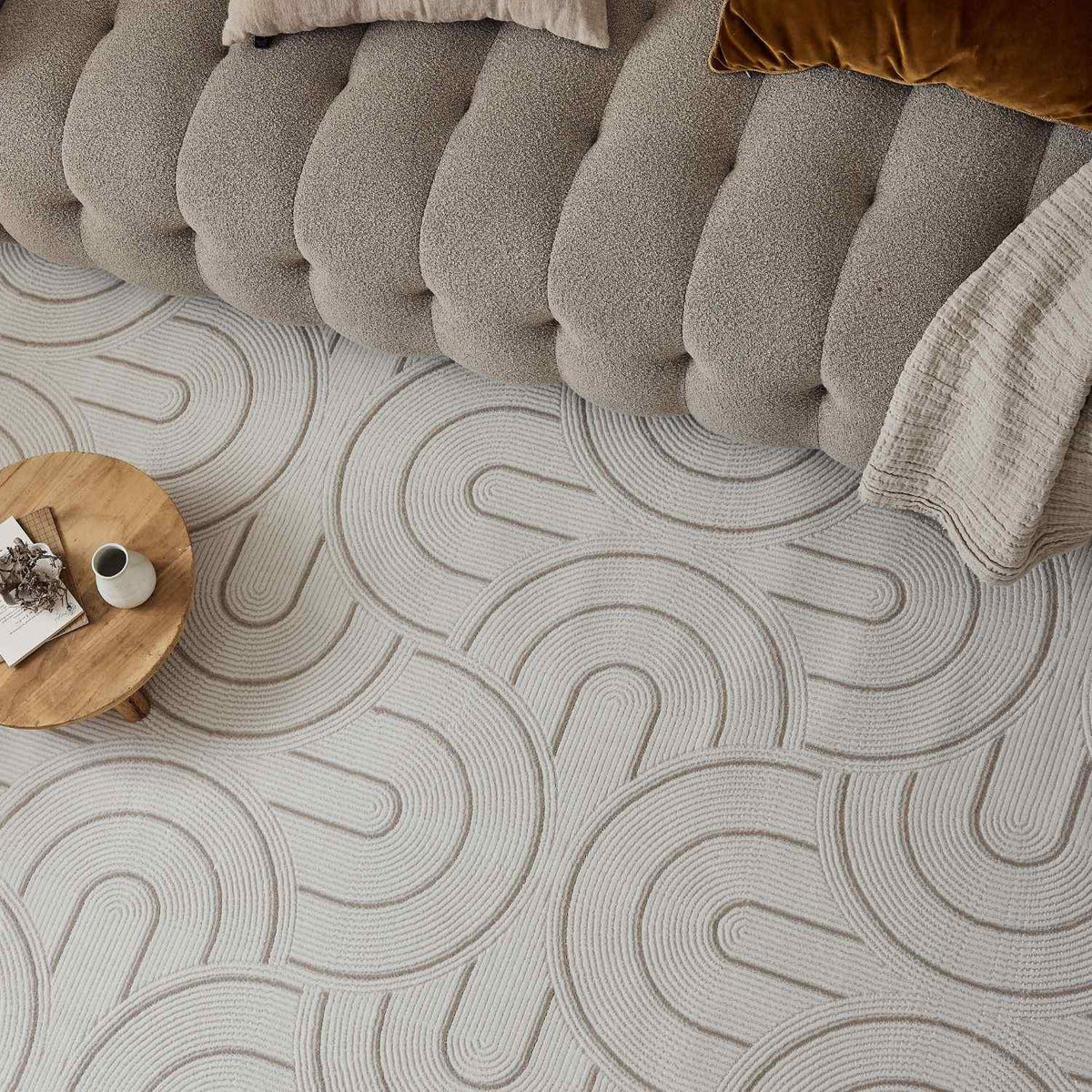 Carmel Cream-Beige Geometric Rug | 6070